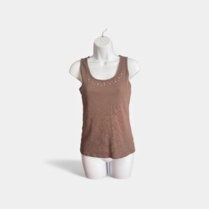 St. John's Bay Brown Tank Top Women’s Size Petite M 100% Cotton